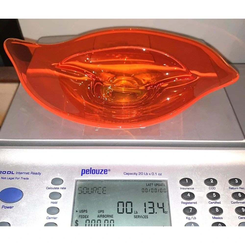 Viking Art Glass Persimmon Vtg Orange Divided‎ Candy Relish Amorphic Dish 60s